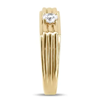 14K white gold 0.35 ct. Solitaire Diamond Men Ring 3 - alternate view 3 thumbnail