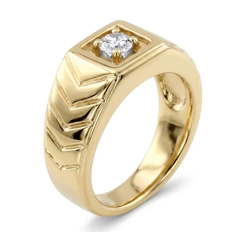 14K white gold 0.35 ct. Solitaire Diamond Men Ring - alternate view 5