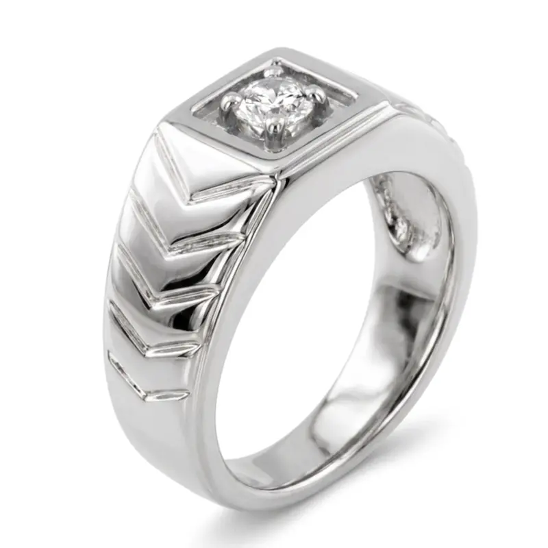 14K white gold 0.35 ct. Solitaire Diamond Men Ring - alternate view 2