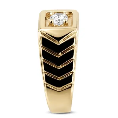 14K white gold 0.35 ct. Solitaire Diamond Men Ring - alternate view 3 thumbnail