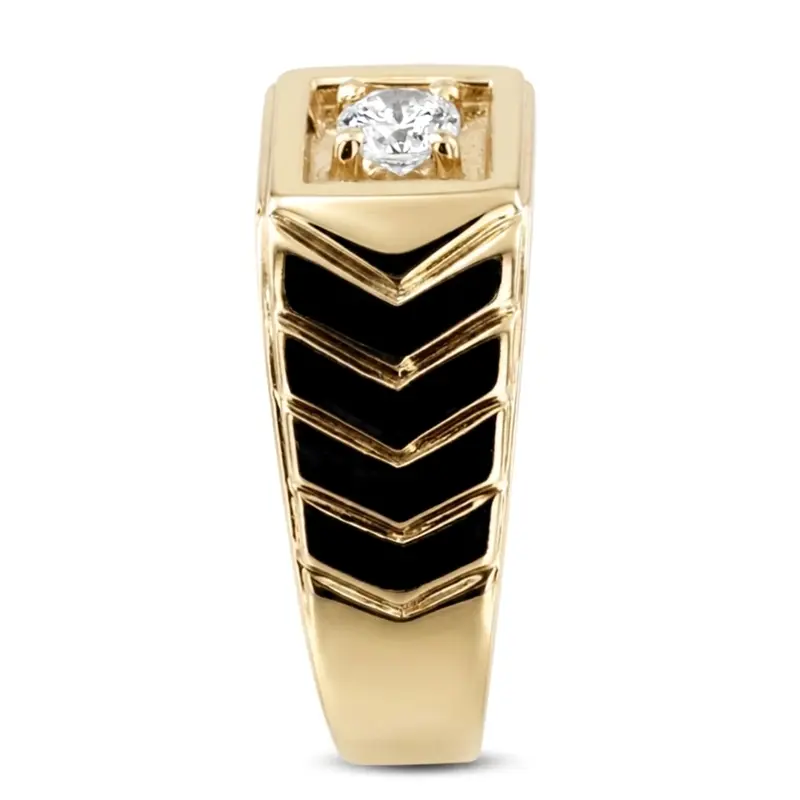14K white gold 0.35 ct. Solitaire Diamond Men Ring - alternate view 3