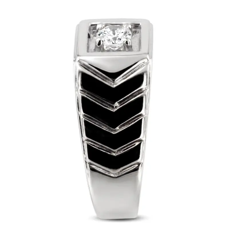 14K white gold 0.35 ct. Solitaire Diamond Men Ring - alternate view 4