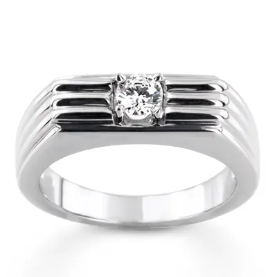 0.35 ct. Solitaire Diamond Men Ring 3 - view 1 of 6
