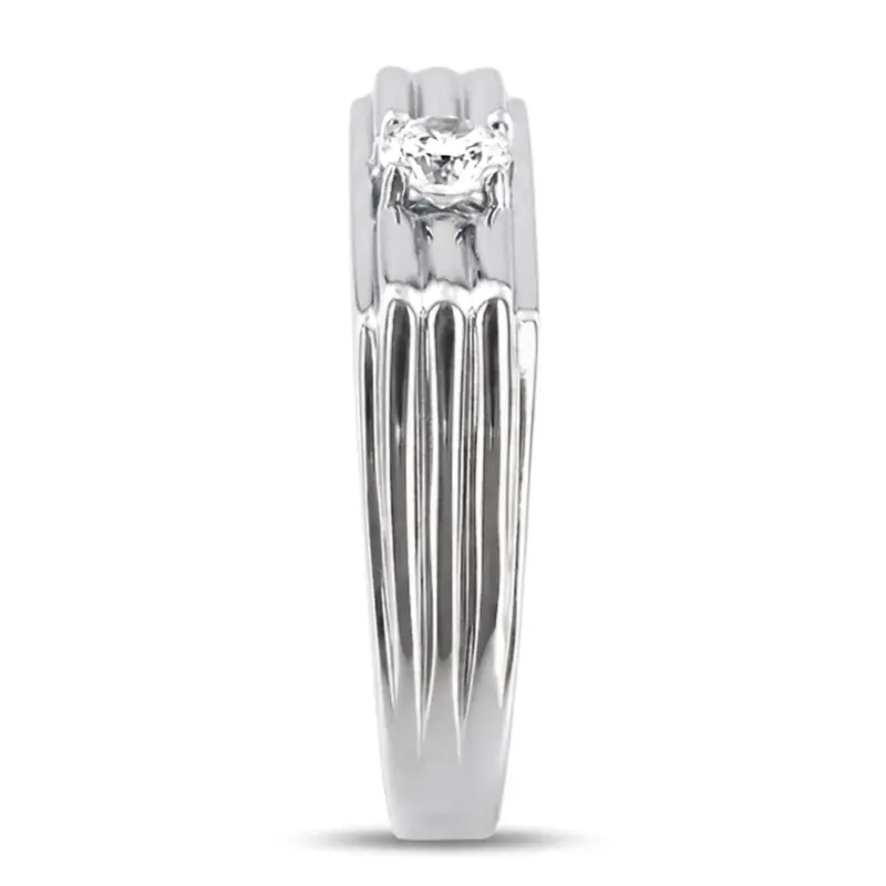 14K white gold 0.35 ct. Solitaire Diamond Men Ring 3 - alternate view 5