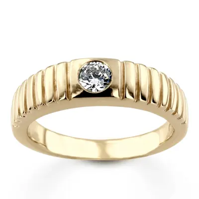 0.35 ct. Solitaire Diamond Men Ring 4