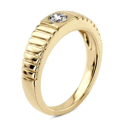 14K white gold 0.35 ct. Solitaire Diamond Men Ring 4 - alternate view 6 thumbnail