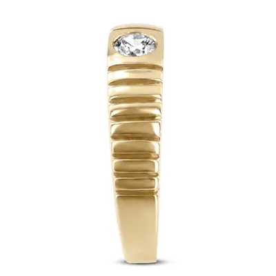 14K white gold 0.35 ct. Solitaire Diamond Men Ring 4 - alternate view 3 thumbnail