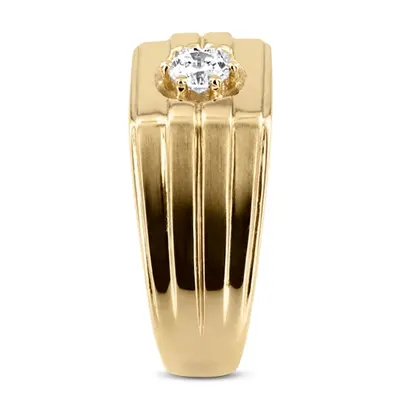14K white gold 0.35 ct. Solitaire Men's Diamond Ring - alternate view 6 thumbnail