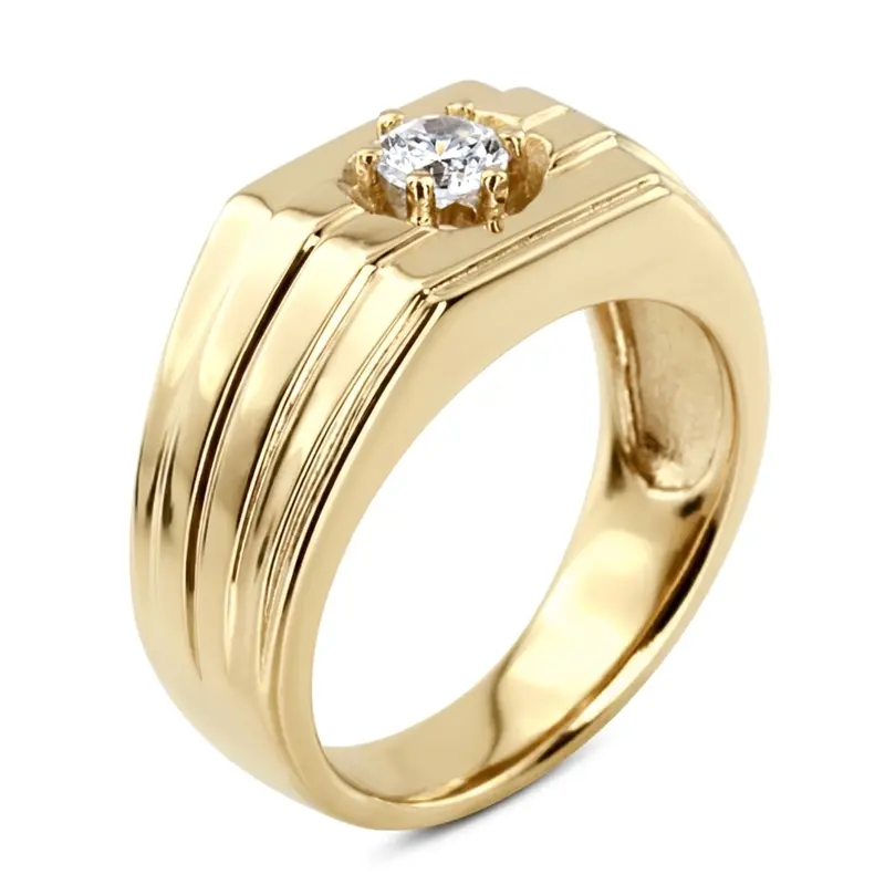 14K white gold 0.35 ct. Solitaire Men's Diamond Ring - alternate view 4