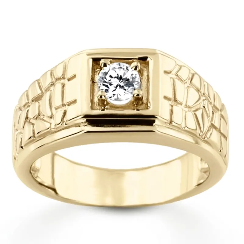14K white gold 0.35 ct. Solitaire Men's Diamond Ring - alternate view 2