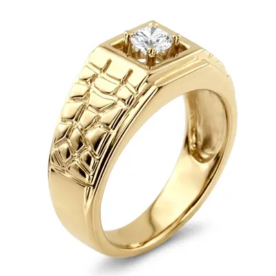 14K white gold 0.35 ct. Solitaire Men's Diamond Ring - alternate view 3 thumbnail
