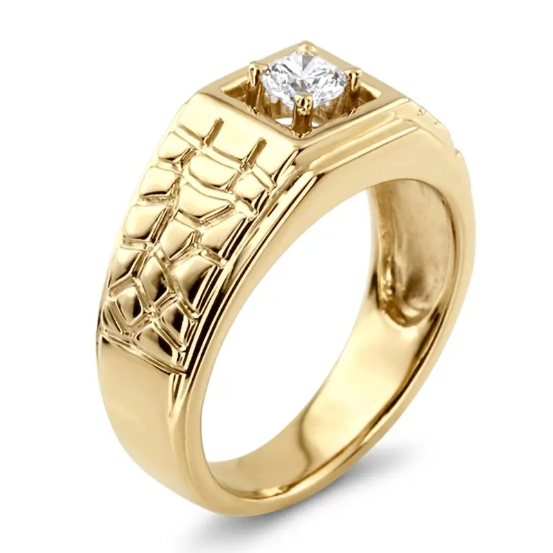 14K white gold 0.35 ct. Solitaire Men's Diamond Ring - alternate view 3