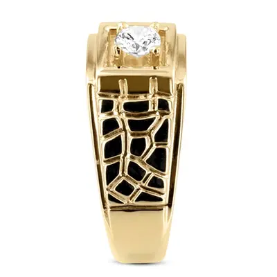 14K white gold 0.35 ct. Solitaire Men's Diamond Ring - alternate view 4 thumbnail