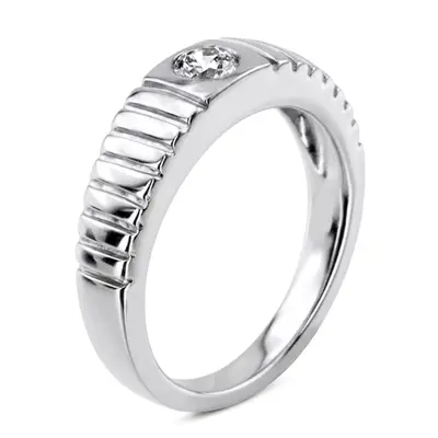 14K white gold 0.35 ct. Solitaire Diamond Men Ring 4 - alternate view 5 thumbnail