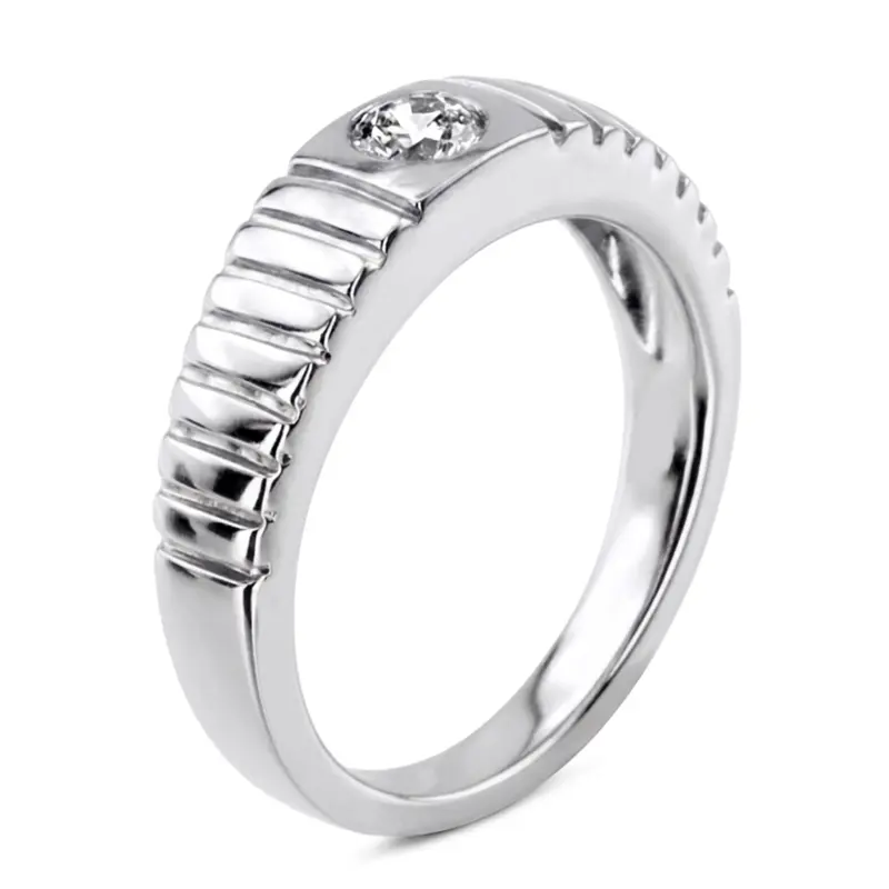 14K white gold 0.35 ct. Solitaire Diamond Men Ring 4 - alternate view 5
