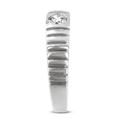 14K white gold 0.35 ct. Solitaire Diamond Men Ring 4 - alternate view 4 thumbnail
