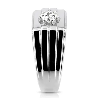 14K white gold 0.35 ct. Solitaire Men's Diamond Ring - alternate view 3 thumbnail