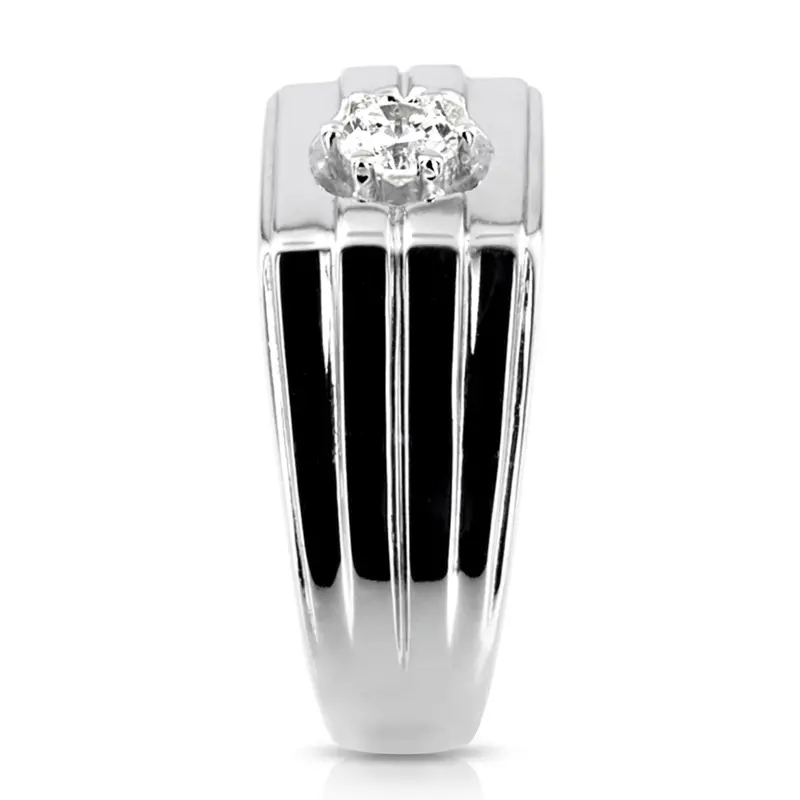 14K white gold 0.35 ct. Solitaire Men's Diamond Ring - alternate view 3