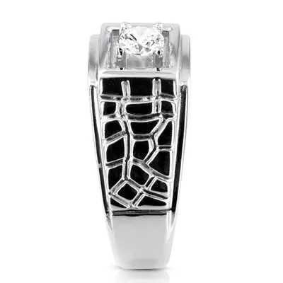14K white gold 0.35 ct. Solitaire Men's Diamond Ring - alternate view 6 thumbnail