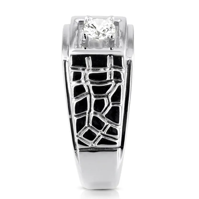 14K white gold 0.35 ct. Solitaire Men's Diamond Ring - alternate view 6