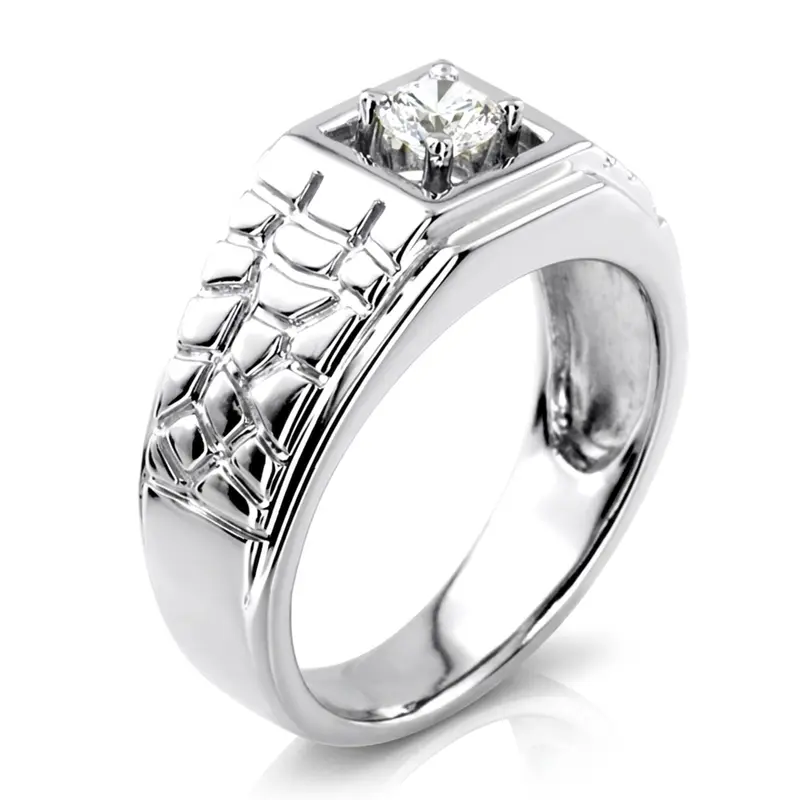 14K white gold 0.35 ct. Solitaire Men's Diamond Ring - alternate view 5
