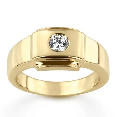 14K white gold 0.35 ct. Solitaire Diamond Man Ring 3 - alternate view 6 thumbnail