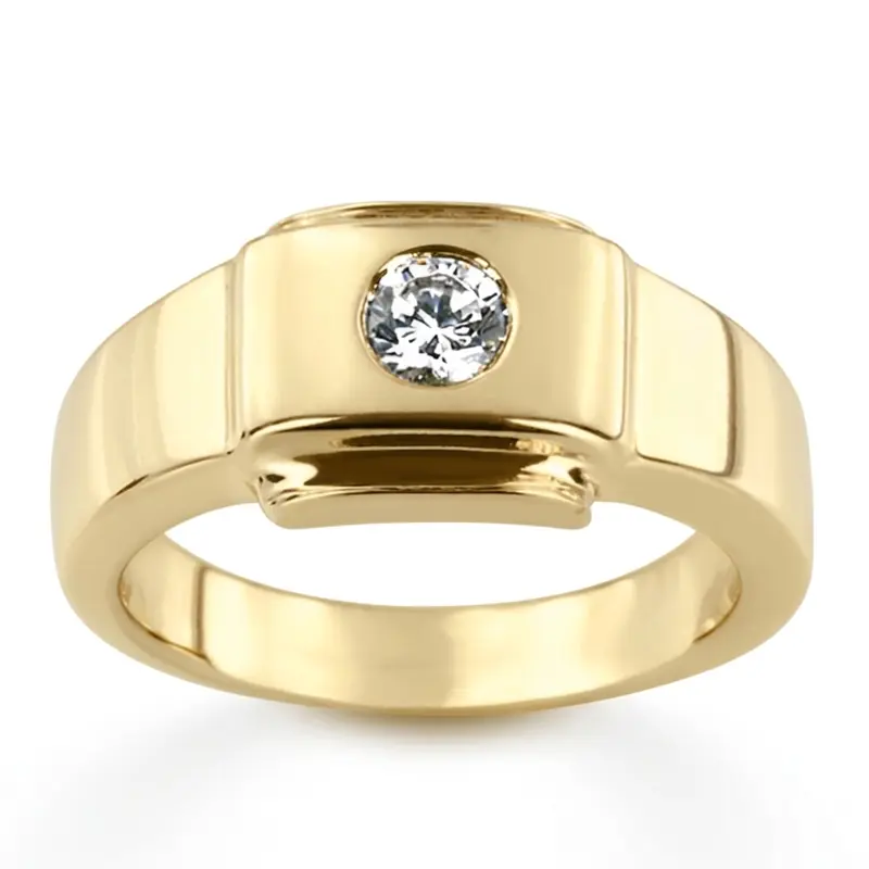 14K white gold 0.35 ct. Solitaire Diamond Man Ring 3 - alternate view 6
