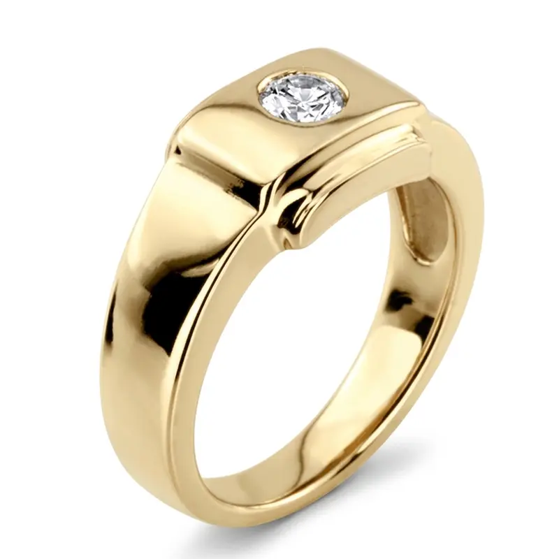 14K white gold 0.35 ct. Solitaire Diamond Man Ring 3 - alternate view 2
