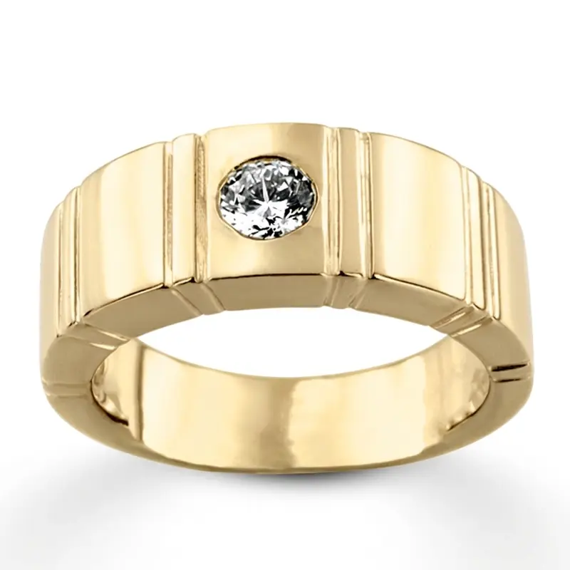 14K white gold 0.35 ct. Solitaire Diamond Men Ring 1 - alternate view 6