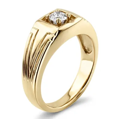 14K white gold 0.35 ct. Solitaire Diamond Men Ring 5 - alternate view 3 thumbnail