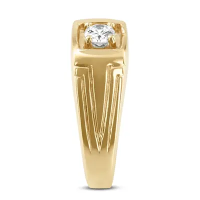 14K white gold 0.35 ct. Solitaire Diamond Men Ring 5 - alternate view 4 thumbnail