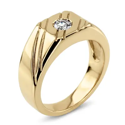 14K white gold 0.35 ct. Solitaire Diamond Man Ring 4 - alternate view 6 thumbnail