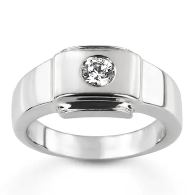 0.35 ct. Solitaire Diamond Man Ring 3 - view 1 of 6