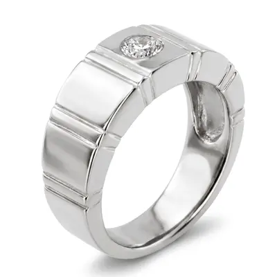 14K white gold 0.35 ct. Solitaire Diamond Men Ring 1 - alternate view 5 thumbnail