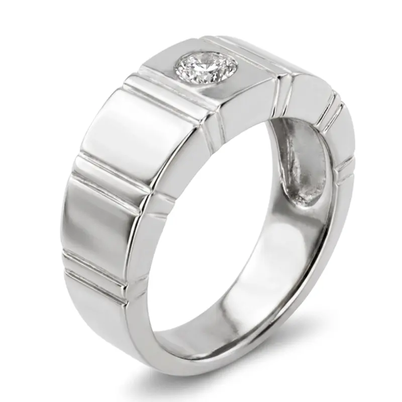 14K white gold 0.35 ct. Solitaire Diamond Men Ring 1 - alternate view 5