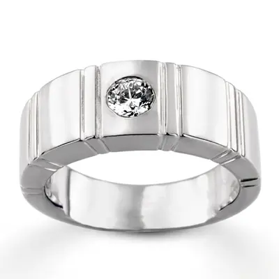 0.35 ct. Solitaire Diamond Men  Ring 1 - view 1 of 6