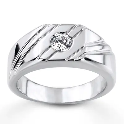 0.35 ct. Solitaire Diamond Man Ring 4 - view 1 of 6