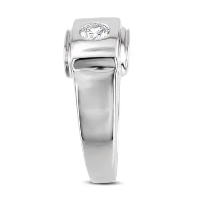 14K white gold 0.35 ct. Solitaire Diamond Man Ring 3 - alternate view 4 thumbnail
