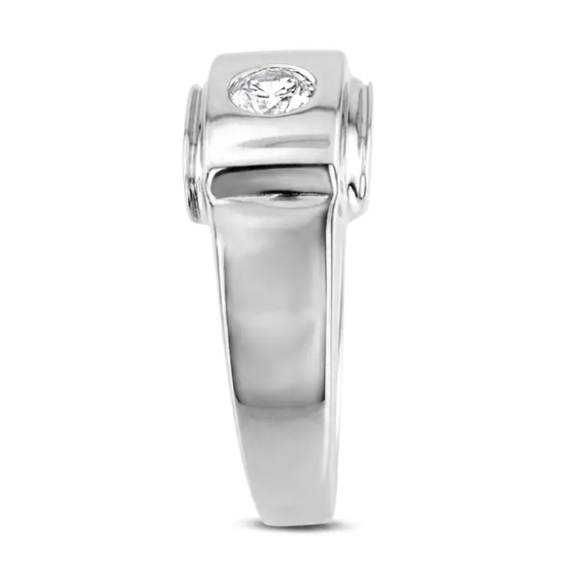 14K white gold 0.35 ct. Solitaire Diamond Man Ring 3 - alternate view 4