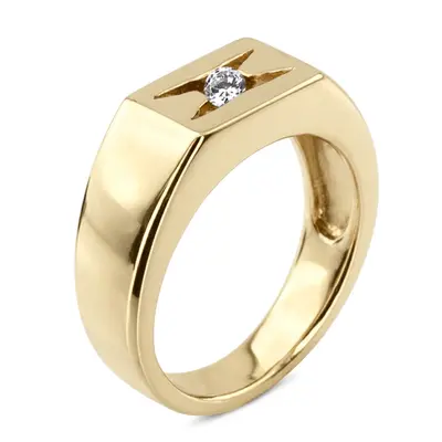 14K white gold 0.35 ct. Solitaire Diamond Man Ring 5 - alternate view 4 thumbnail