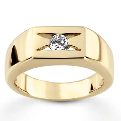 0.35 ct. Solitaire Diamond Man Ring 5 - view 2 of 4