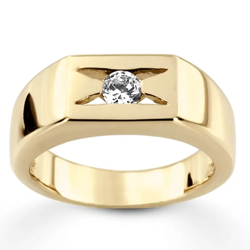 14K white gold 0.35 ct. Solitaire Diamond Man Ring 5 - alternate view 2