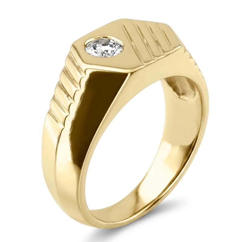 14K white gold 0.35 ct. Solitaire Diamond Men Ring 7 - alternate view 6