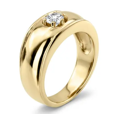 14K rose gold 0.35 ct. Solitaire Diamond Man Ring - alternate view 3 thumbnail