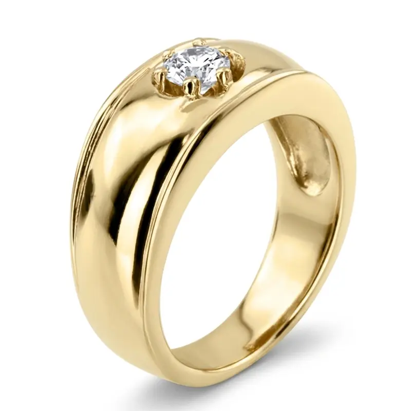 14K rose gold 0.35 ct. Solitaire Diamond Man Ring - alternate view 3