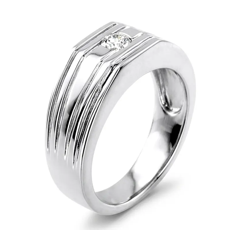 14K white gold 0.25 ct. Solitaire Diamond Men's Ring 1 - alternate view 5