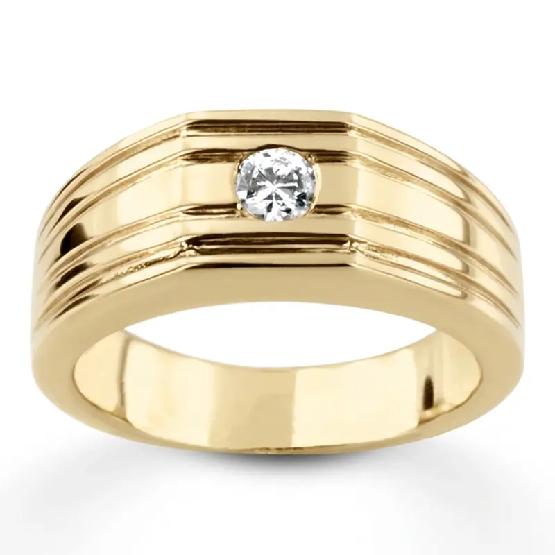 14K white gold 0.25 ct. Solitaire Diamond Men's Ring 1 - alternate view 2