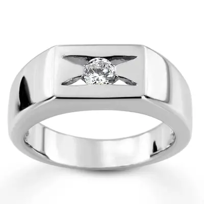 0.35 ct. Solitaire Diamond Man Ring 5 - view 1 of 4