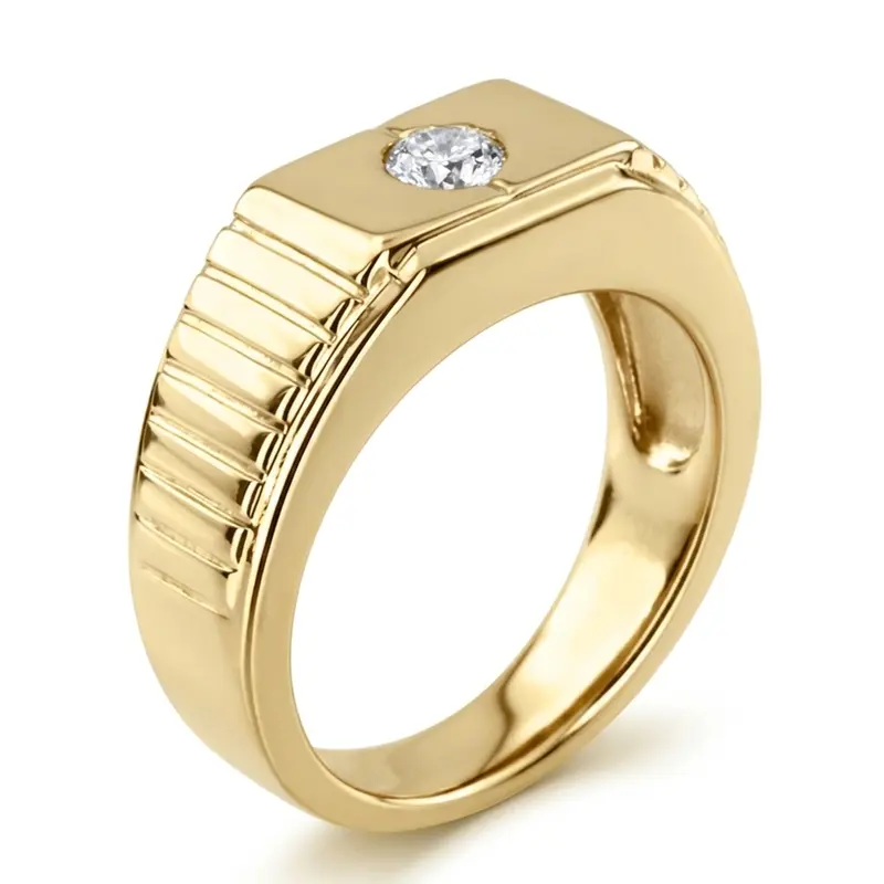 14K white gold 0.35 ct. Solitaire Diamond Men Ring 6 - alternate view 6