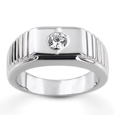 0.35 ct. Solitaire Diamond Men Ring 6 - view 1 of 6